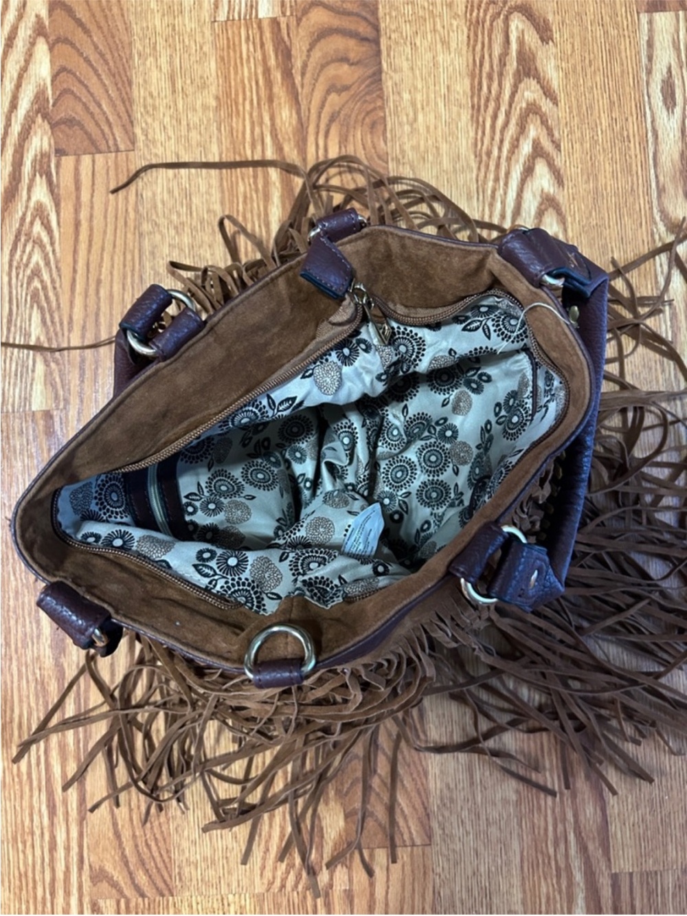 Western Brown Fringe Tote Bag - Picture 8 of 8